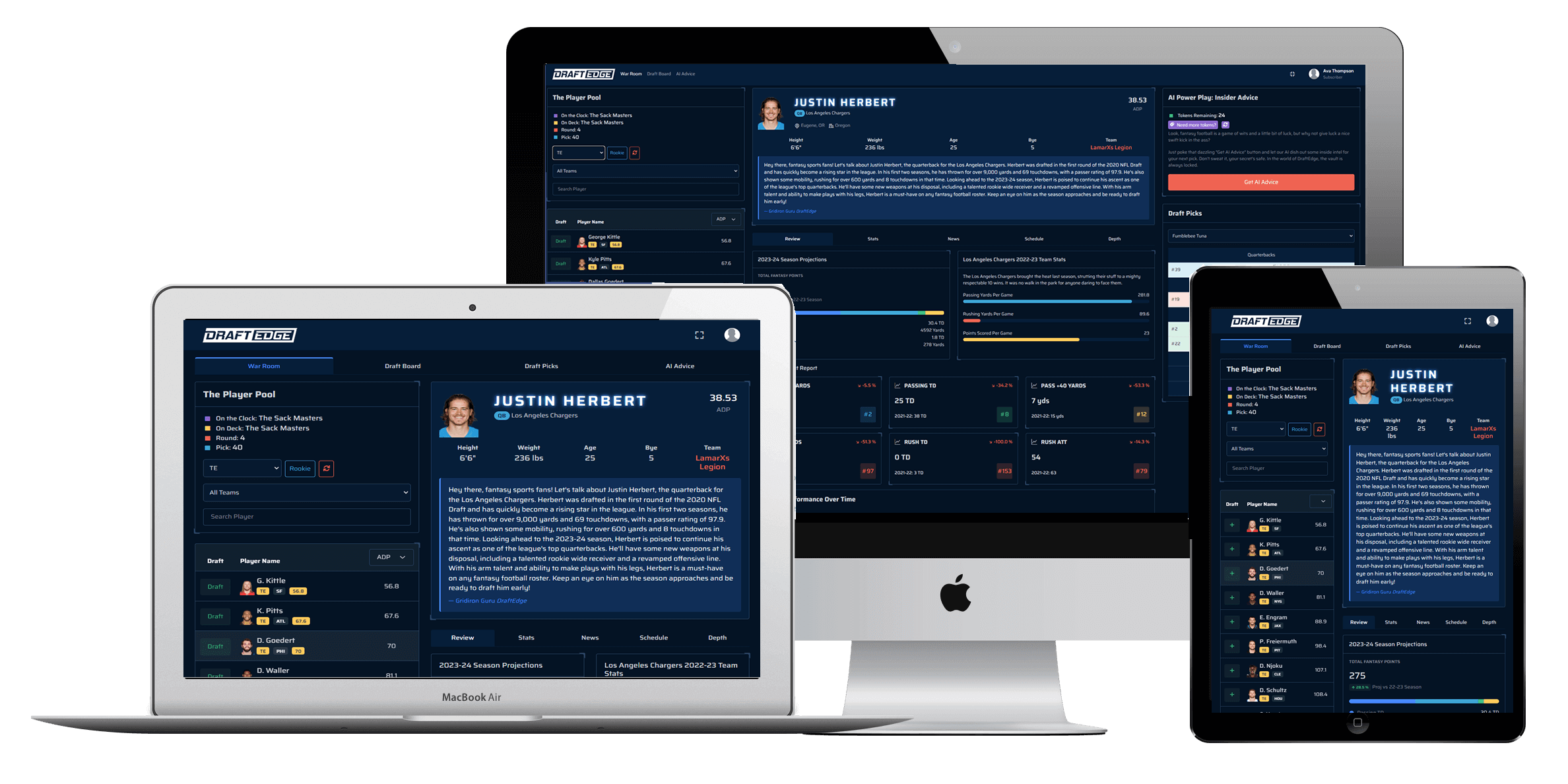 DraftEdge Elite Dashboard